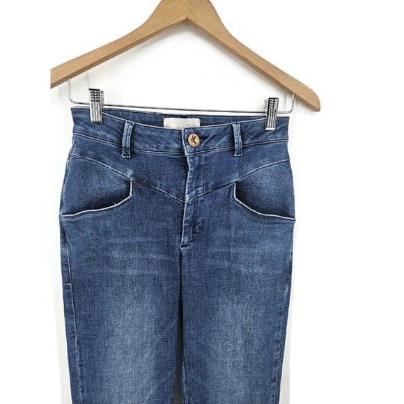 NWOT One Teaspoon High Waist Preachers Jeans Womens 26 Skinny Blue Button Ankle - Picture 4 of 5